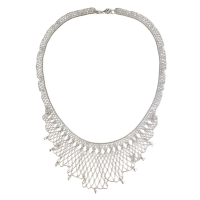 Sterling Silver Ball Chain Collar Necklace from Thailand