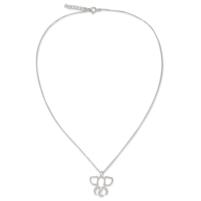 Elephant Pendant Necklace with Venetian Box Chain