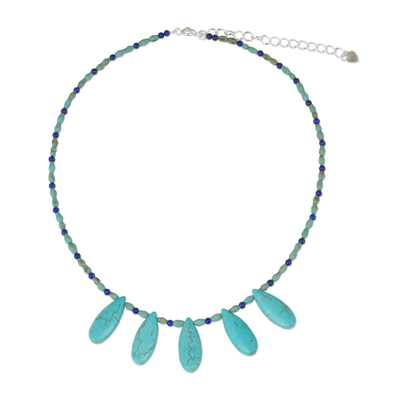 Thai Ethnic Style Beaded Necklace with Lapis Lazuli