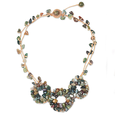 Fair Trade Jasper and Unakite Handmade Beaded Necklace