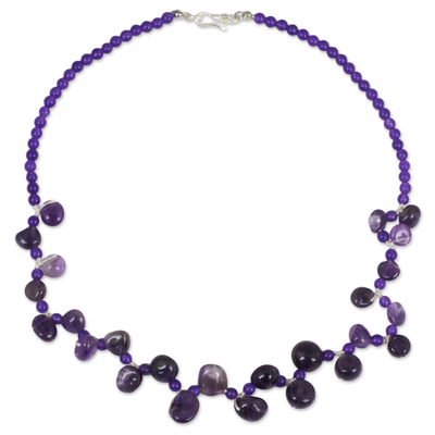 Purple Quartz Necklace with Free-Form Amethysts