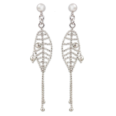 Sterling Silver Beaded Waterfall Earrings from Thailand