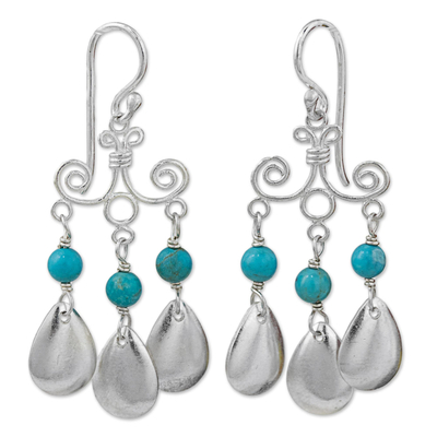 Sterling Silver Calcite Chandelier Earrings from Thailand