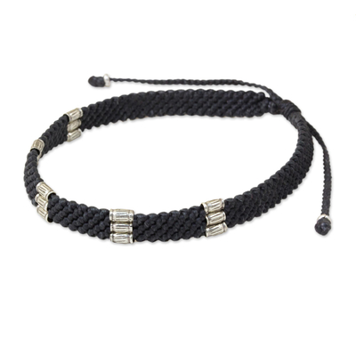 950 Silver Accent Wristband Bracelet from Thailand