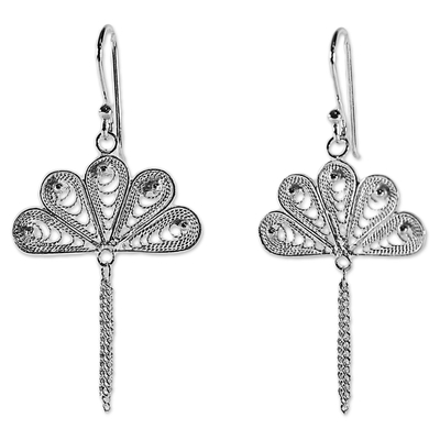 Sterling Silver Filigree Dangle Earrings from Thailand