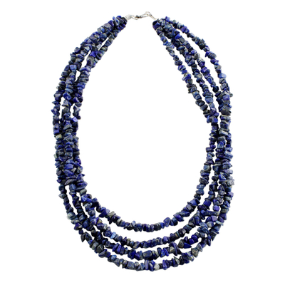 Artisan Crafted Lapis Lazuli Beaded Necklace from Thailand