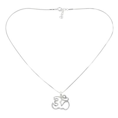 Sterling Silver Om Pendant Necklace from Thailand