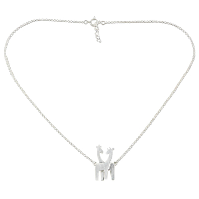 Sterling Silver Giraffe Pendant Necklace from Thailand