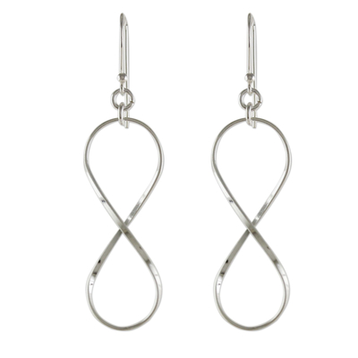 Sterling Silver Infinity Symbol Thai Dangle Earrings