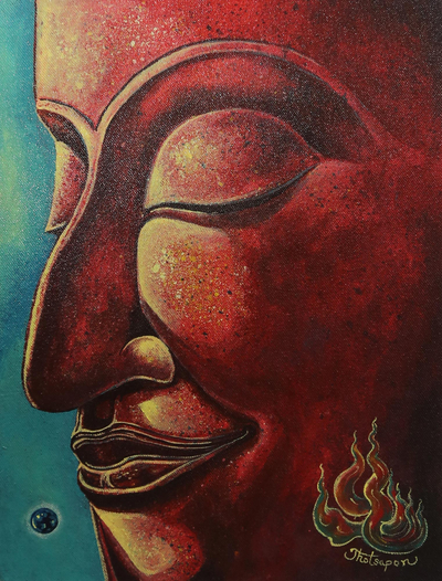 Signed Original Buddha Painting from Thailand