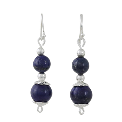 Lapis Lazuli Artisan Crafted Earrings with Sterling Silver
