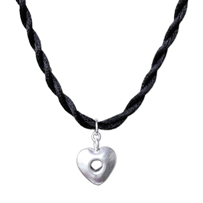 Karen Silver Heart Pendant Necklace from Thailand