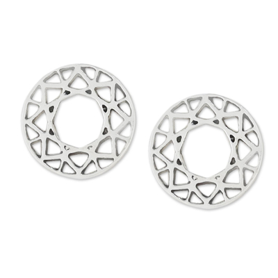 Handcrafted 925 Sterling Silver Stud Earrings from Thailand
