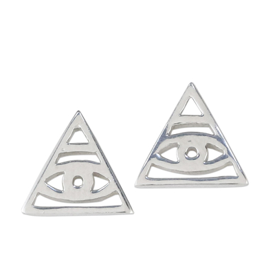 Handcrafted Sterling Silver Stud Earrings from Thailand