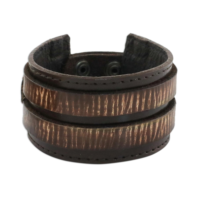 Handcrafted Brown Leather Wide Men