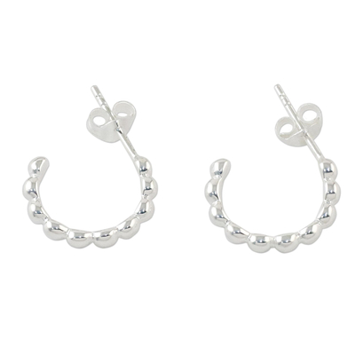 Sterling Silver Shining Half-Hoop Earrings from Thailand