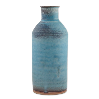 Handmade Blue and Brown Ceramic Vase