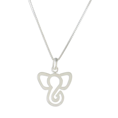 Sterling Silver Elephant-Themed Necklace from Thailand
