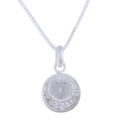 Sterling Silver Cubic Zirconia Aries Necklace from Thailand