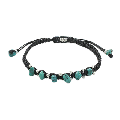 Karen Silver and Turquoise Beaded Bracelet from Thailand
