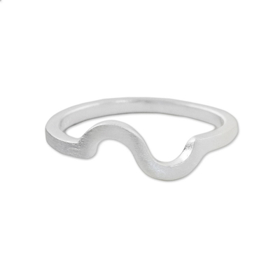 Wavy Sterling Silver Mid-Finger Ring from Thailand