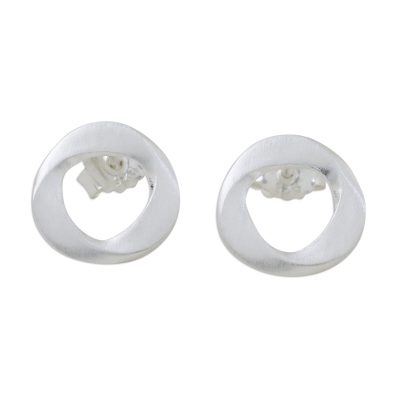 Handmade Thai Sterling Silver Modern Stud Earrings