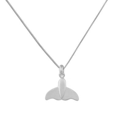 Whale-Themed Sterling Silver Pendant Necklace from Thailand