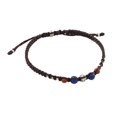 Handmade Hill Tribe Jasper and Lapis Lazuli Bracelet