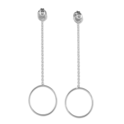 925 Sterling Silver Pendulum Post Earrings from Thailand