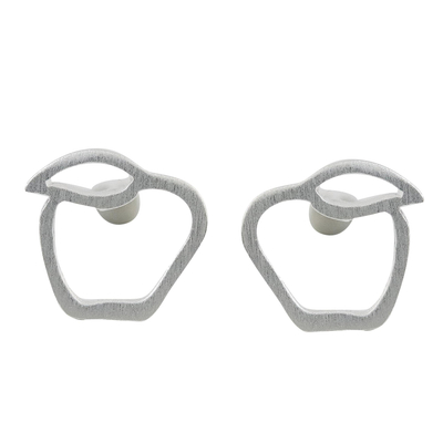 Sterling Silver Apple Stud Earrings from Thailand