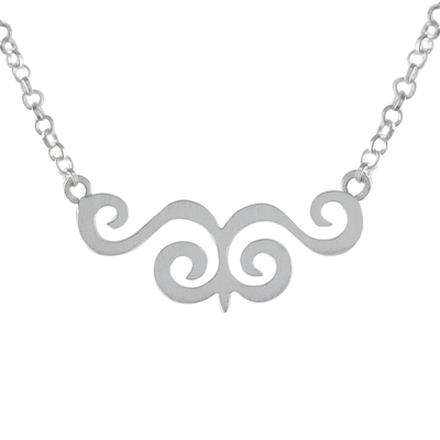 Sterling Silver Swirl Motif Pendant Necklace from Thailand