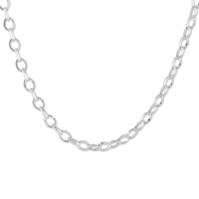 Simple Sterling Silver Chain Necklace from Thailand