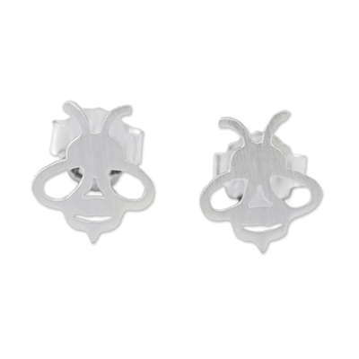 Sterling Silver Bumblebee Stud Earrings from Thailand