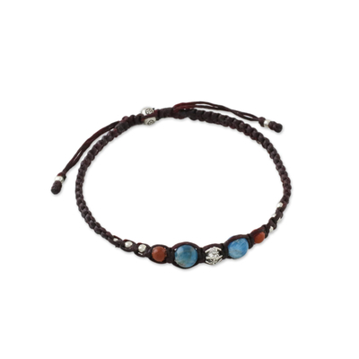 Handcrafted Apatite and Jasper Fine Silver Beaded Wristband Bracelet