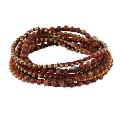 Boho Jasper Beaded Wrap Bracelet