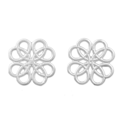 Symmetrical Overlapping Loop Sterling Silver Stud Earrings