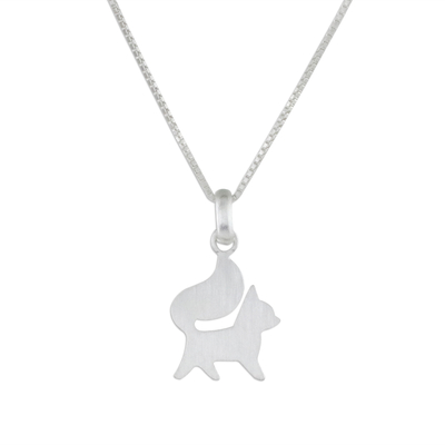 Elegant Sterling Silver Dog Pendant Necklace from Thailand