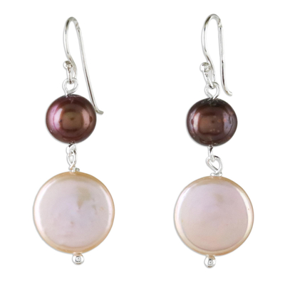 Cultured Pearl Dangle Earrings Crafted in Thailand