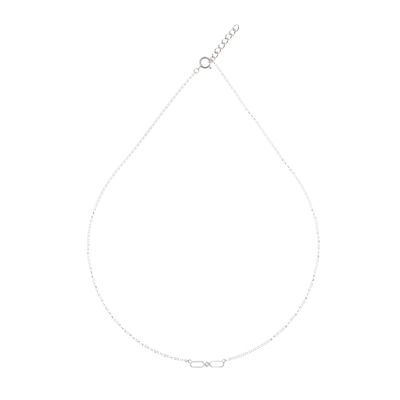 Geometric Sterling Silver Infinity Pendant Necklace