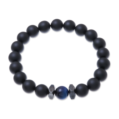 Black Onyx and Blue Tiger