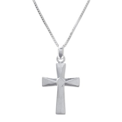 Sterling Silver Cross Pendant Necklace from Thailand