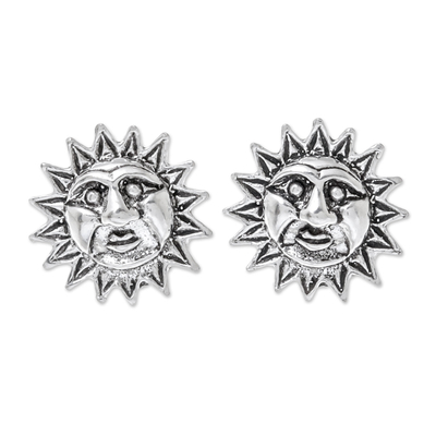 Sterling Silver Sun Stud Earrings from Thailand