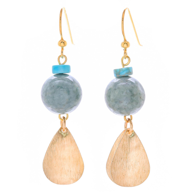 Jade Dangle Earrings Crafted in Thailand