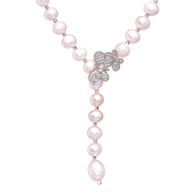 Cultured Pearl Y-Necklace in Pink from Thailand