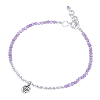 Hill Tribe Amethyst Beaded Bracelet from Thailand
