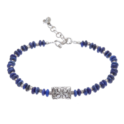 Hill Tribe Lapis Lazuli Beaded Bracelet from Thailand
