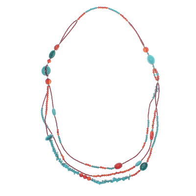 Multi-Gemstone Beaded Strand Necklace from Thailand