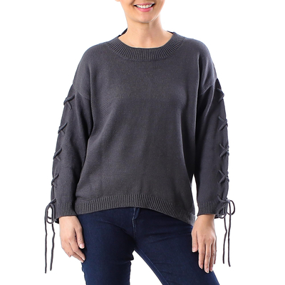 Knit Cotton Pullover in Flint from Thailand