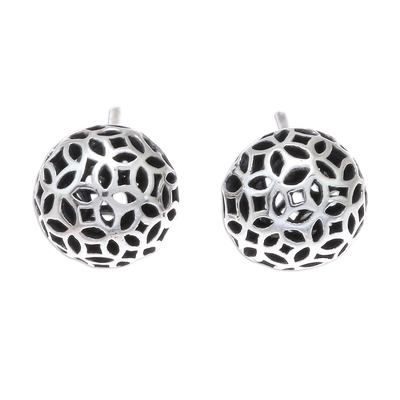 Seed Pattern Sterling Silver Stud Earrings from Thailand