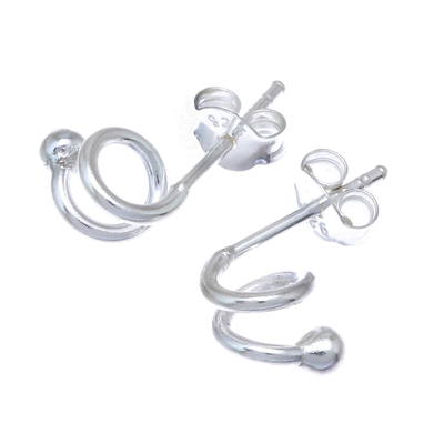 Spiral-Shaped Sterling Silver Stud Earrings from Thailand